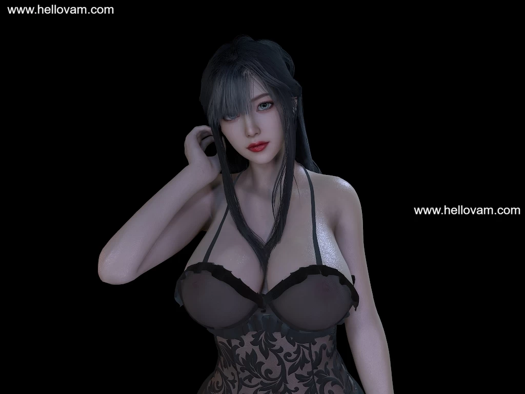 Black_full_dress（雅致黑色晚宴礼服）-Hellovam资源网